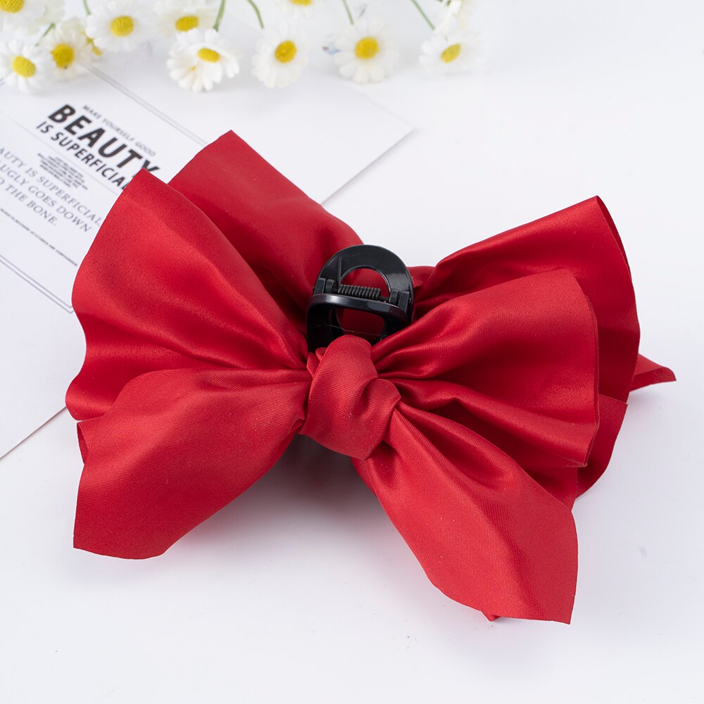Bow Hair Claws Clip Large Shark Claw Hair Clips Solid Bowknot Hairpin Barrettes for Ponytail Women Hair Accessories Headbands